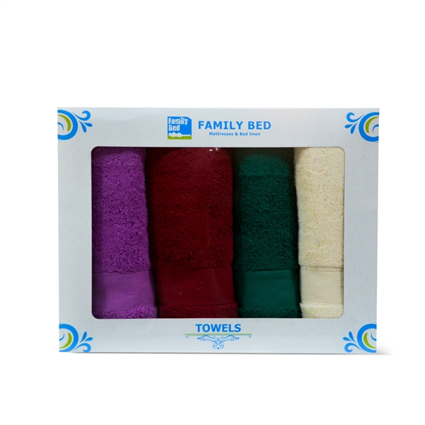 Family Bed Bath Towel Set 4 Pieces Code 5001 110 x 55 cm FactoryToMe